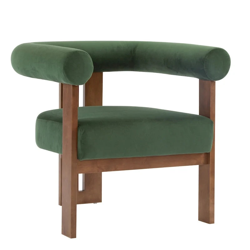 Gilbert Modern Upholstered Round Arm Accent Chair by Christopher Knight Home