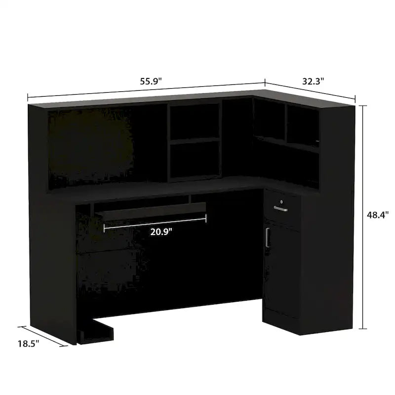 L-Shape Wood Reception Desk Office Computer Desk