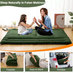 Portable Roll-Up Floor Mattress, Japanese Futon Guest Bed & Foldable Camping Sleeping Pad