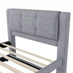 Merax Full Size Upholstery platform bed with Trundle