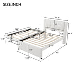 Merax Full Size Upholstery platform bed with Trundle