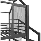 House Loft Bed with Slide and Storage Stairs - Metal Frame for Kids and Teens
