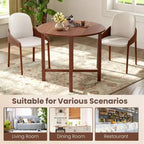 Costway 36 Foldable Kitchen Table Round Dining Table w/Solid Rubber Wood Legs