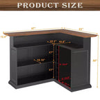 GDLF L Shaped Home Bar Cabinet with Fridge Space, Oversized Modern Basement Bar Table