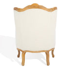 SAFAVIEH Couture Kali Oak Natural Linen Wing Chair - 34Wx34Dx40H