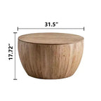 Retro round storage coffee table, made of wood, suitable for living room, dining room or office.