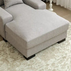 Modern Mid-Century Oversized Chaise Sleeper Sofa with Pillow