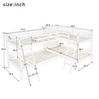 Whisen Twin-Over-Twin L-Shaped Bunk Bed with Ladder
