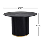Christopher Knight Home Shankar Modern 5 Piece Round Dining Table Set with Rubberwood Upholstered Chairs