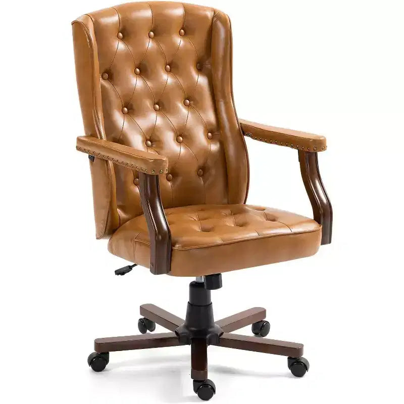Executive Office Chair with Wingback Design and Swivel for Home Office