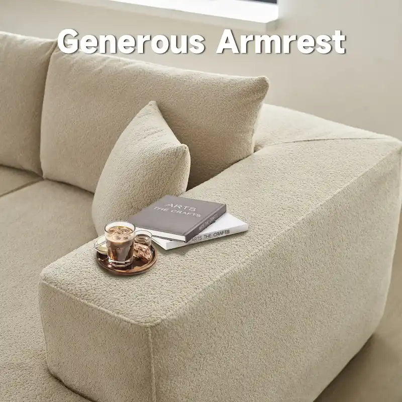 Modern Upholstery Chaise Sofa with Pillows for Living Room