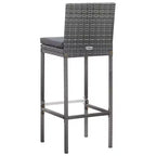vidaXL Patio Bar Set 7 Piece Outdoor Bar Table and Chairs Poly Rattan Black