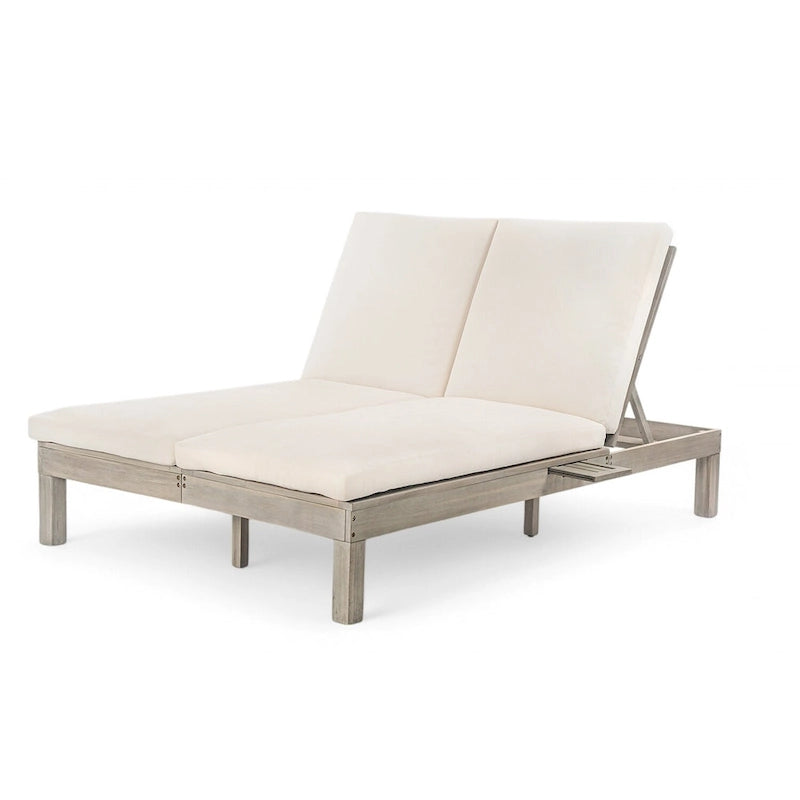 5-Position Adjustable 2 Chaise Lounge,Folding Trays for Poolside,Patio