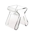 Magino Stool and Magazine Rack Clear: Shatter-Proof Acrylic, No Assembly Required