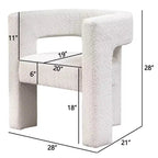Set of 2 28 Wide Boucle Upholstered Square Armchair - Kinwell