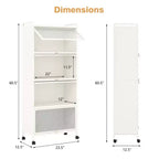 Costway 5-Tier Kitchen Bakers Rack Storage Cabinet Mobile Microwave Stand Flip-up Doors White/Black/Grey/Green