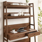 Office Desk with Bookshelf and Storage Drawers