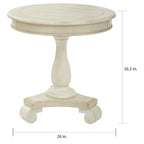 Porch & Den Viola Hand-painted Traditional Round Accent Table