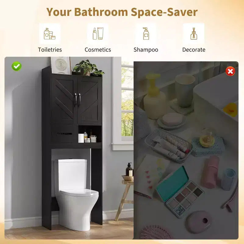 Over The Toilet Storage Cabinet,FreeStanding Bathroom Organizers for Bathroom,Restroom,Laundry