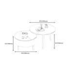 Black White Modern Round Wood Coffee Table with Storage
