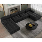 138  Convertible Modular Sectional Sofa, U-Shaped Minimalist Velvet Sofas Couches