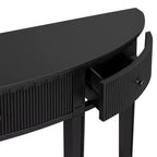 Console Table with 3 Drawers, Elegant Console Table, Sturdy Stable Entryway Sofa Table with Vertical Stripe Drawer Fronts