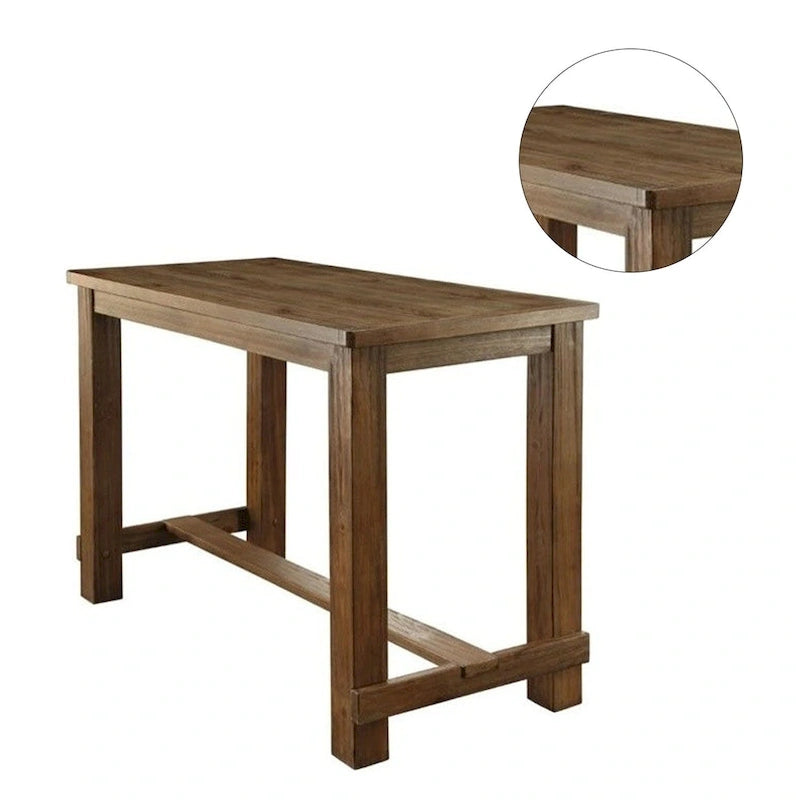 Rustic Wooden Rectangular Bar Table