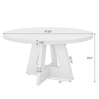 47 Inch Round Dining Table for 4, Wood Kitchen Dinner Table for Kitchen Dining Living Room - N/A