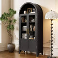 71 Tall Arched Storage Cabinet with 2 Acrylic Doors and Shelves for Living Room