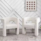 Set of 2 28 Wide Boucle Upholstered Square Armchair - Kinwell