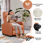 Yaheetech Set of 2 Modern PU Leather Recliner Sofas for Living Room, Bedroom