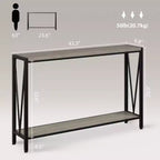 Console table,43 inch 2-story entrance table,narrow sofa table with storage space,for living room,hallway and foyer