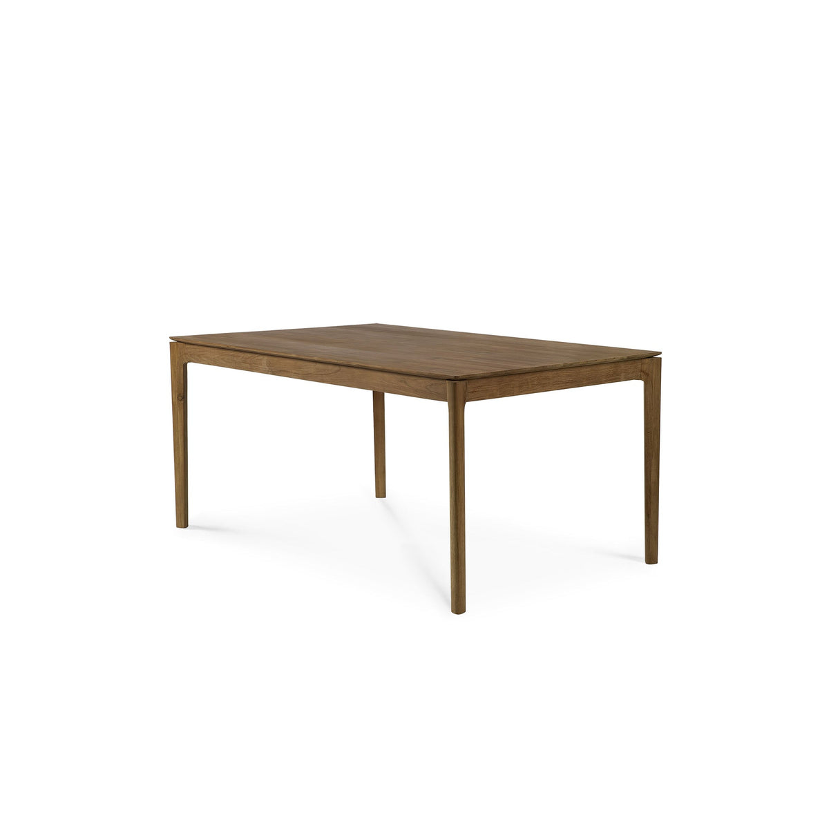 Natural Teak Extendable Dining Table with Concealed Extension Leaf for Dining Room