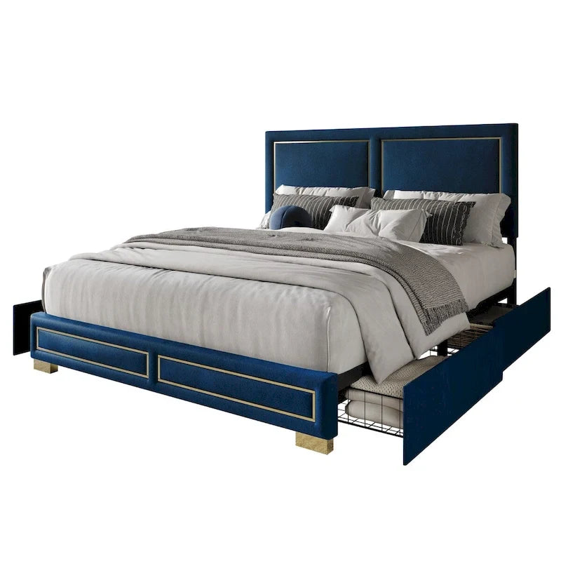 Jasper Full Upholstered Storage Platform Bed