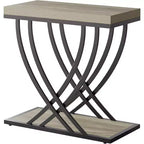 Side Table, 2-Tier Narrow End Table for Living Room, Industrial Bedside Tables with Metal Frame for Bedroom, Sofa Couch, Small Spaces, Grey