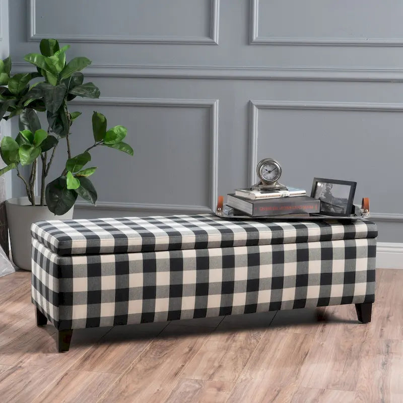 Modern Upholstered Storage Bench for Living Room Entryway