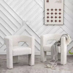 Set of 2 28 Wide Boucle Upholstered Square Armchair - Kinwell