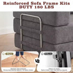 Dyonery 65-in five-in-one folding floor sofa bed, convertible into a double bed sofa bed, with a fixed metal frame, corduroy