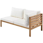 Polibi Acacia Corner Outdoor Sofa Set with Matching Coffee Table