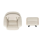 Jovan 31.5 Genuine Leather Recliner Lounge Chair with Ottoman