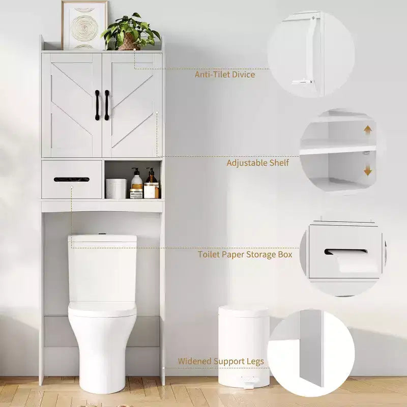 Over The Toilet Storage Cabinet,FreeStanding Bathroom Organizers for Bathroom,Restroom,Laundry