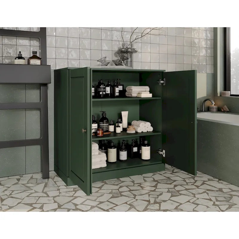 Palace Imports 100% Solid Wood 32 Bathroom Cabinet with Solid Doors and Adjustable Shelves