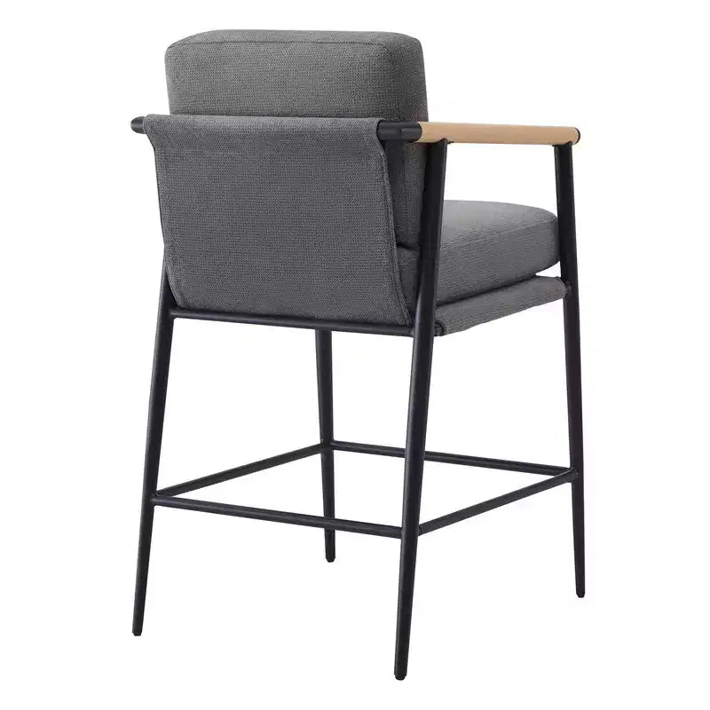 Spruce&Spring Modern Counter Stools with Arm & Metal Frame Set of 2