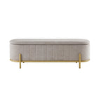Storage Ottoman - Chenille Light Grey