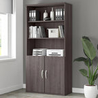 Tall 5 Shelf Bookcase with Doors