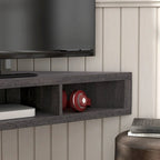 47 Corner Floating TV Stand, 3 Shelves, Transitional Style, Space-Saving Wall Mount