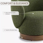 Spruce&Spring Upholstered Swivel Accent Barrel Chair with Wood Base