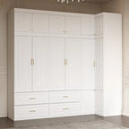93.9H/74.2H Armoires Wardrobe Closet Cabinet Hanging Drawers Storage
