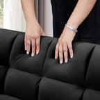 64.96 Velvet 3-in-1 Convertible Sofa Bed with Adjustable Back, Storage Pocket, and 500lb Weight Capacity