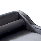 French Elegant Velvet Upholstered Storage Chaise Lounge Chair with a Pillow